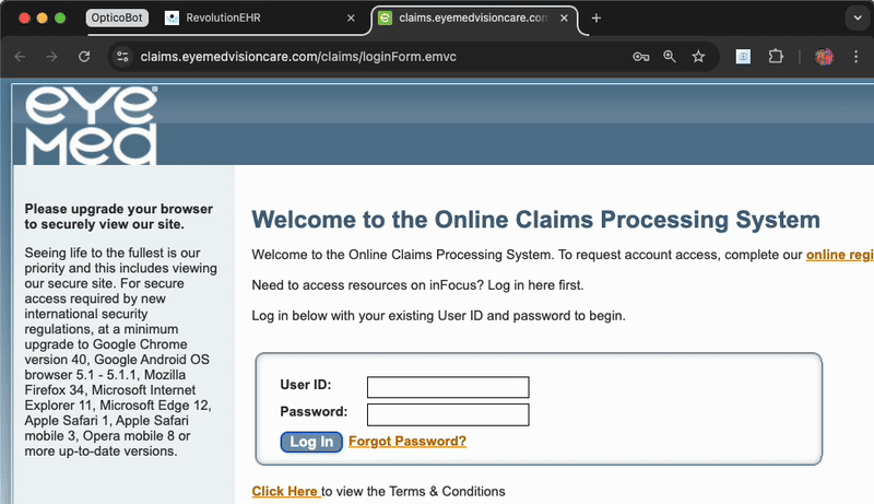 Opening the OpticoBot Extension